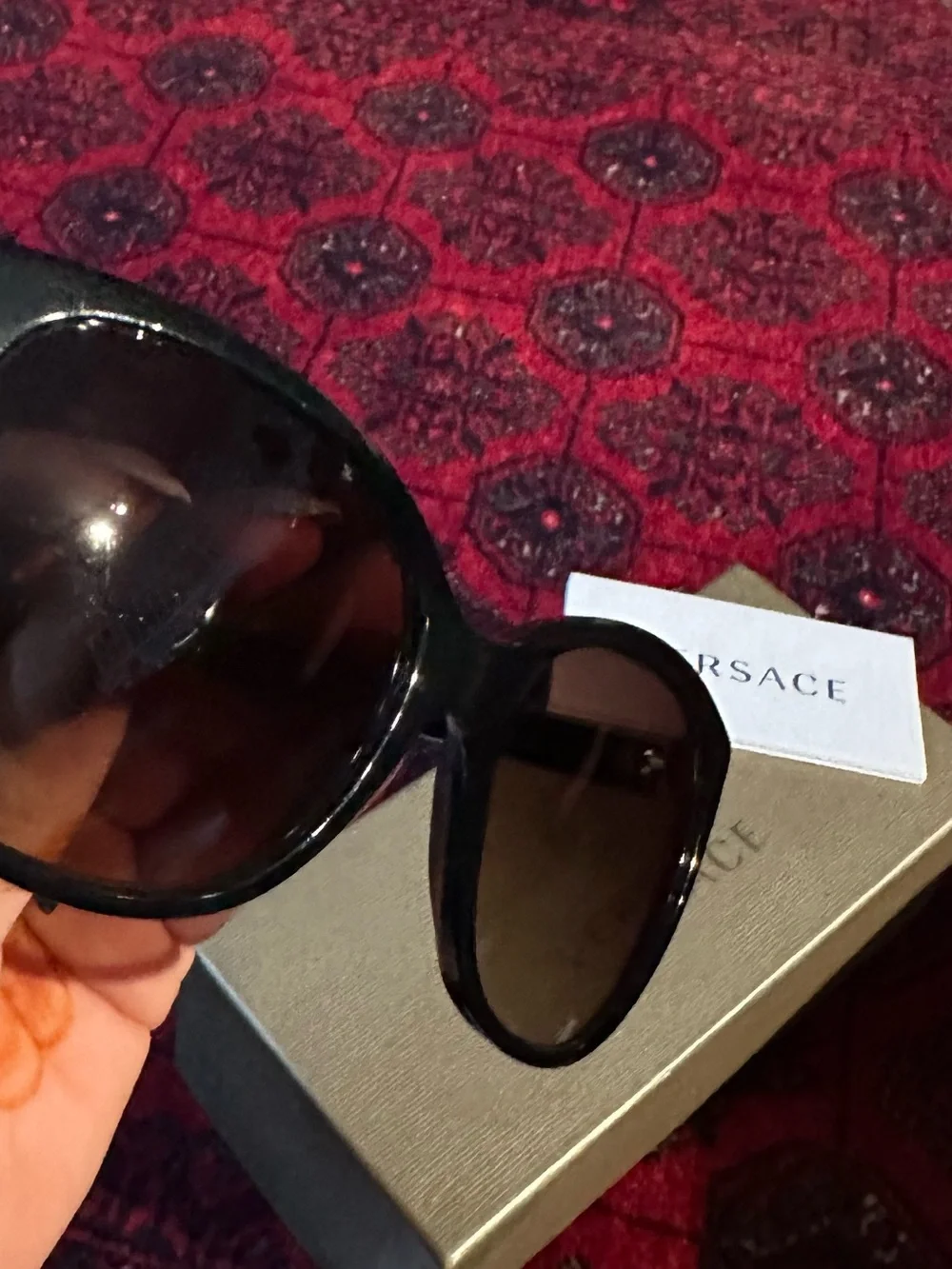 Versace Black Cat-Eye Sunglasses with Branded Case
